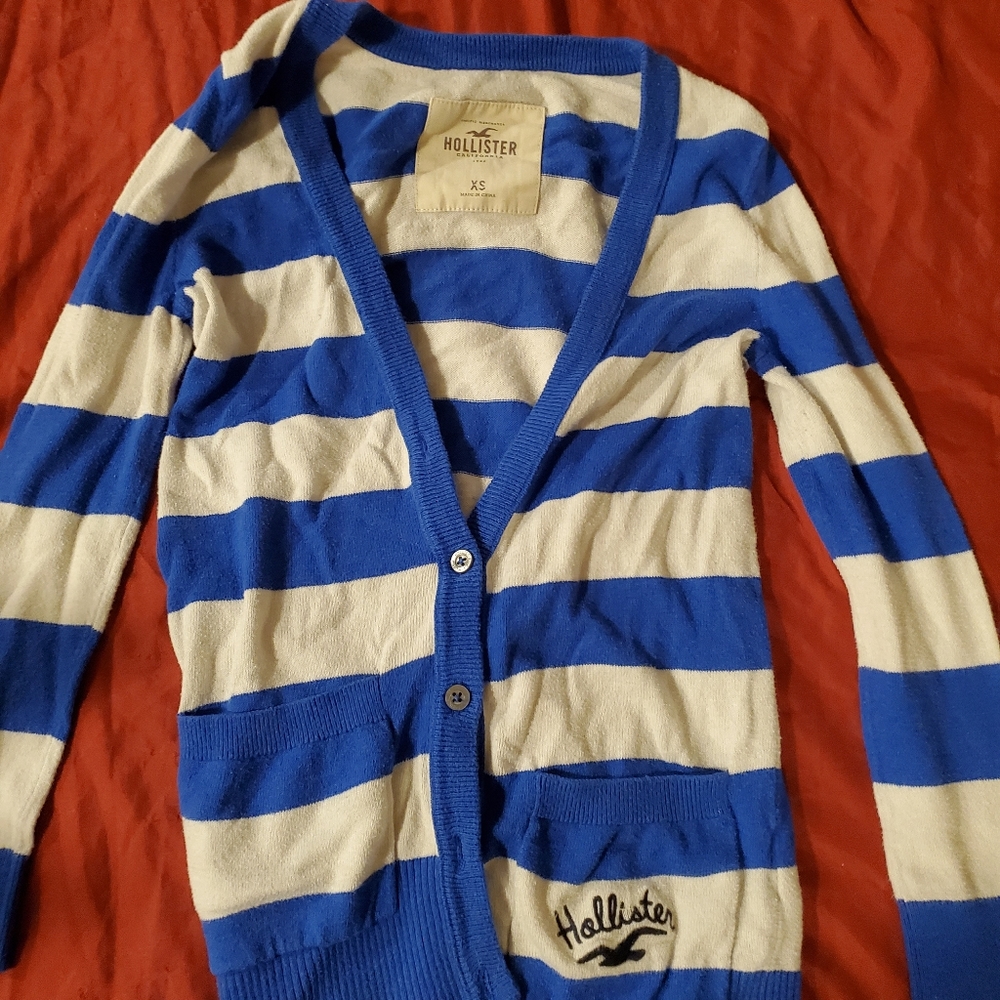 Womens Blue Hollister Cardigan